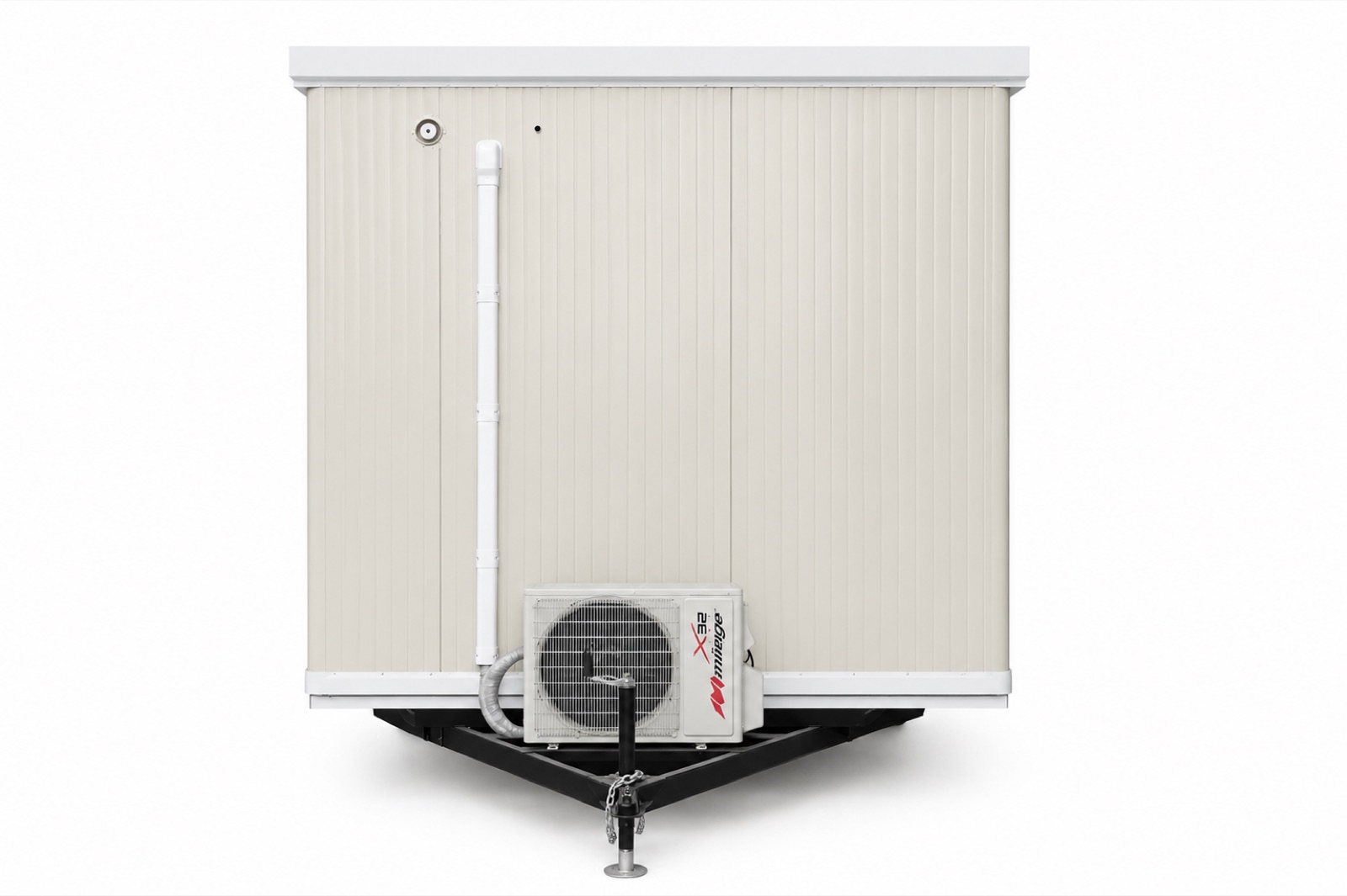 Vista posterior del módulo con unidad de aire acondicionado y ventilación